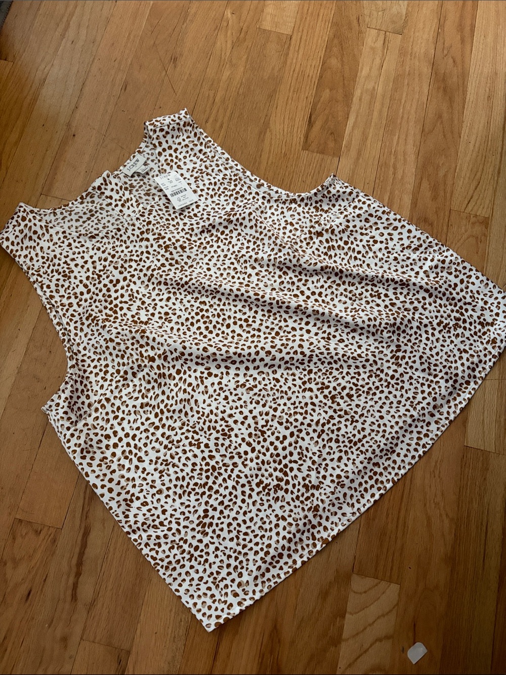 J. Crew factory Women-size large sleeveless Animal Print Tank Top - White/Brown